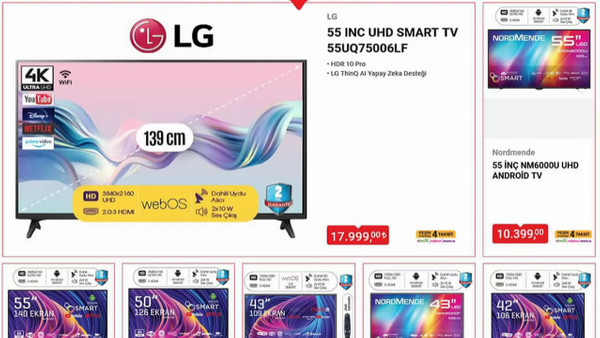 BİM 3-10 Kasım aktüel katoloğu yayımlandı: LG 55" UHD Smart TV, Fakir Atria Elektrikli Süpürge...