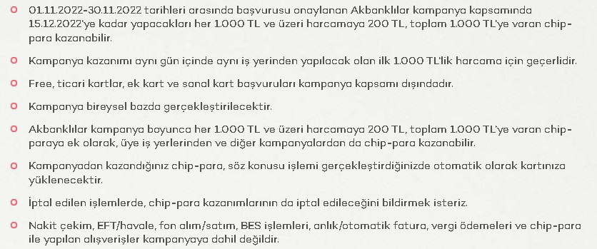 30 Kasım 00:00'a kadar başvuru yapanlar Akbank'tan 1000 TL Chip para kazanacak - Resim : 2