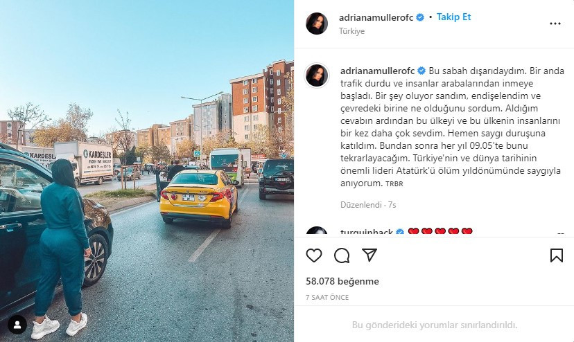 Fenerbahçeli futbolcunun eşi Adriana Muller'den 10 Kasım paylaşımı: Bu ülkeyi bir kez daha sevdim - Resim : 3