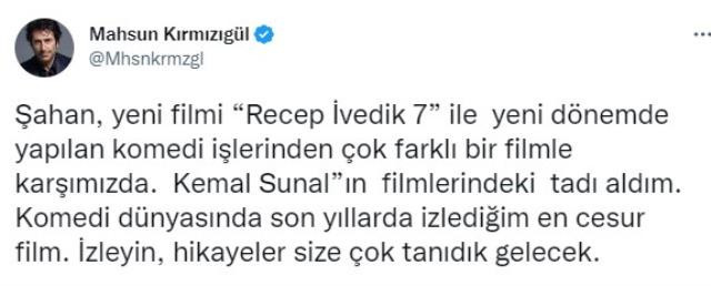 Recep İvedik 7 ortalığı birbirine kattı! Filmi izleyen Mahsun Kırmızıgül, Kemal Sunal’ı anmak isteyince, sosyal medya karıştı! - Resim : 2