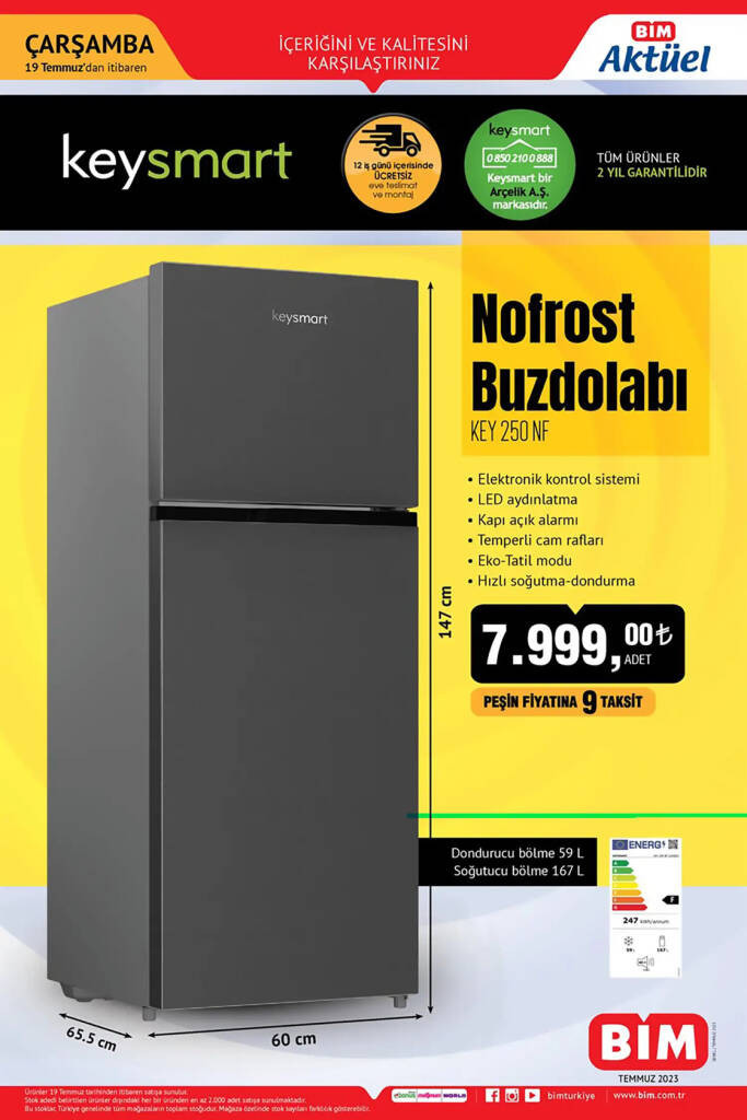 BİM 18-19 Temmuz 2023 Aktüel Ürünler Kataloğu yayınladın: 7,999 TL nofrost buzdolabı geliyor! Bu fırsatı kaçırmayın - Resim : 3