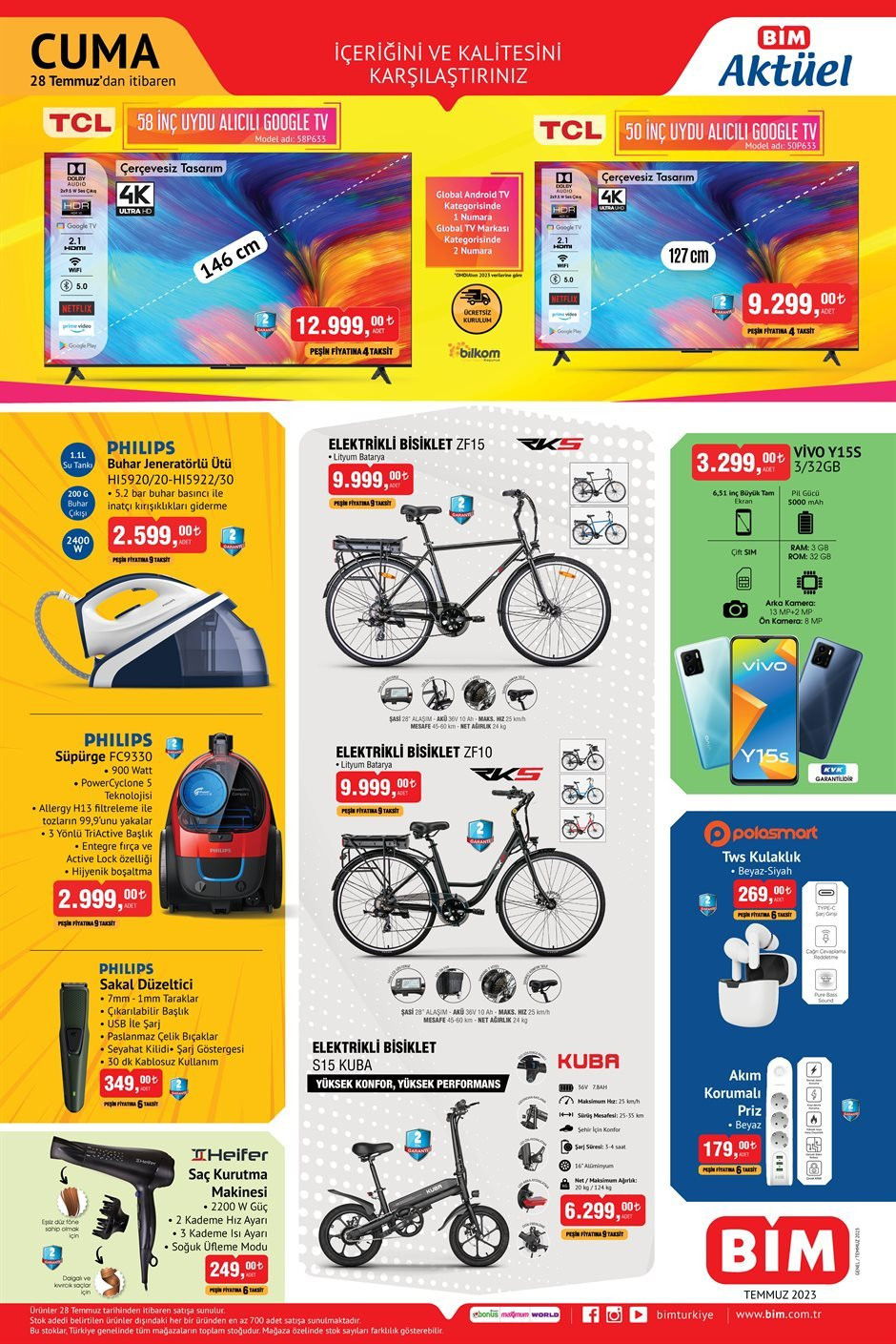 BİM haftanın indirim ürünlerini açıkladı 31 Temmuz aktüel ürünler kataloğu dikkat çekti Elektrikli Bisiklet 9,999 TL, Temizlik Seti 85,99 TL - Resim : 1