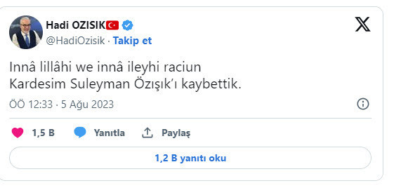 Süleyman Özışık kimdir, nereli? Süleyman Özışık kaç yaşında öldü? Hadi Özışık, Süleyman Özışık'ın nesi oluyor? Süleyman Özışık evli mi karısı kim? - Resim : 2