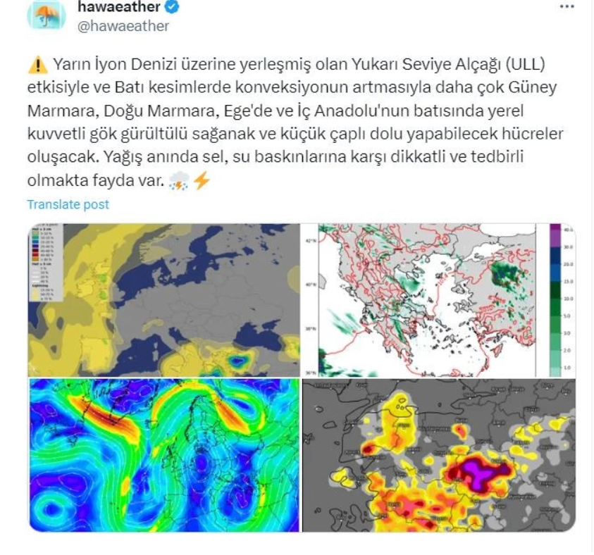 Marmara Bölgesi'nde yağışlar ve kuvvetli fırtına uyarısı! İstanbul, Tekirdağ, Edirne, Kırklareli, Balıkesir dikkat! - Resim : 1