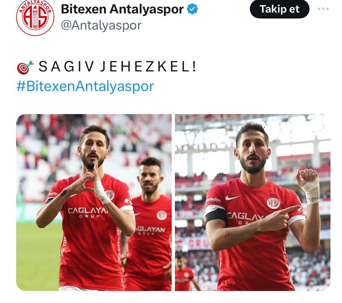 Antalyaspor'un İsrailli oyuncusu Jehezkel'den gol sonrası İsrail propagandası! Kadro dışı bırakıldı, sözleşmesi feshedilecek - Resim : 1