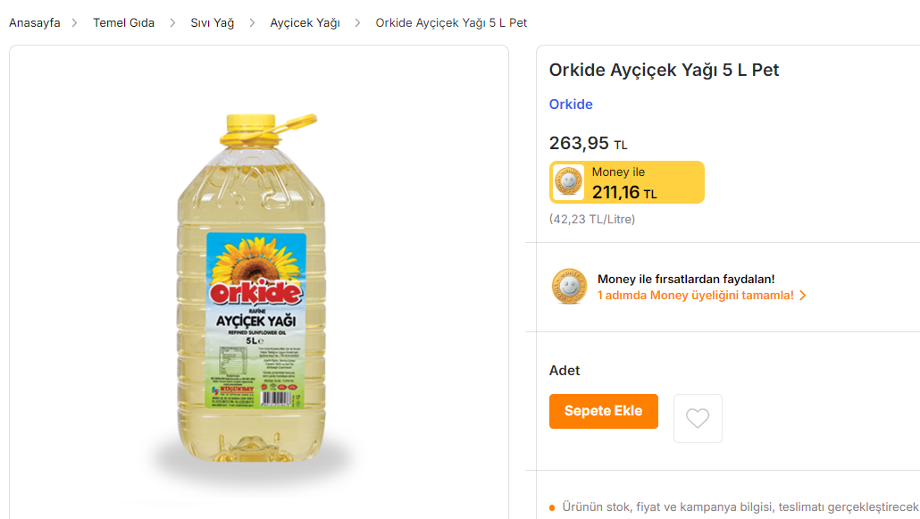 Ucuz Ayçiçek Yağı Fırsatı! Migros 5 Litre Ayçiçek Yağı Fiyatları O Kartı Olana Büyük İndirimde - Resim : 1