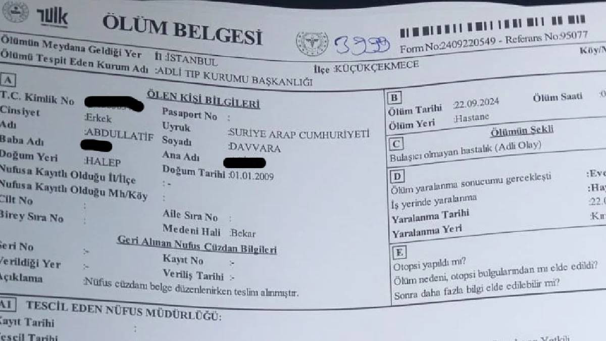 İstanbul’da Maskeli Irkçı Dehşeti: 15 Yaşındaki Suriyeli Çocuk 12 Kurşunla Öldürüldü - Resim : 1