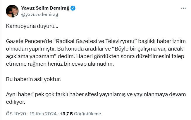 Medyada ‘Radikal Gazetesi’ Muamması! ‘Geri Dönüyor’ Denildi Sonra Yalanladı! Kılıçdaroğlu Detayı Çıktı - Resim : 2