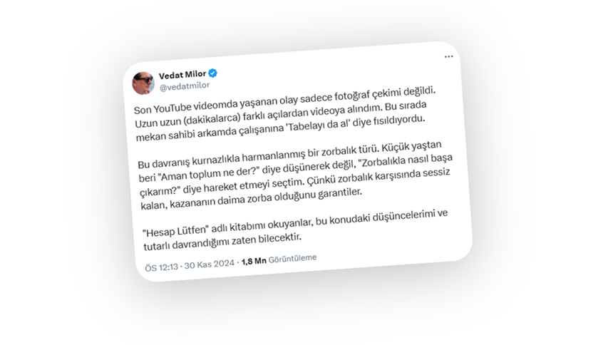 Vedat Milor Gittiği Esnafa Saydırdı: Ben Maymun Değilim Tepkiler Sonrası ‘Farkındalık’ Çıkışı Yaptı - Resim : 1