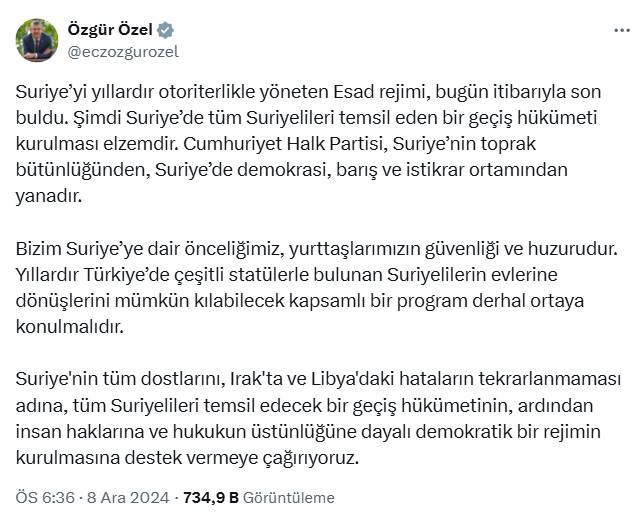 Özgür Özel’den ‘Suriye’ Açıklaması: Irak ve Libya’daki Hatalar Tekrarlanmamalı - Resim : 3