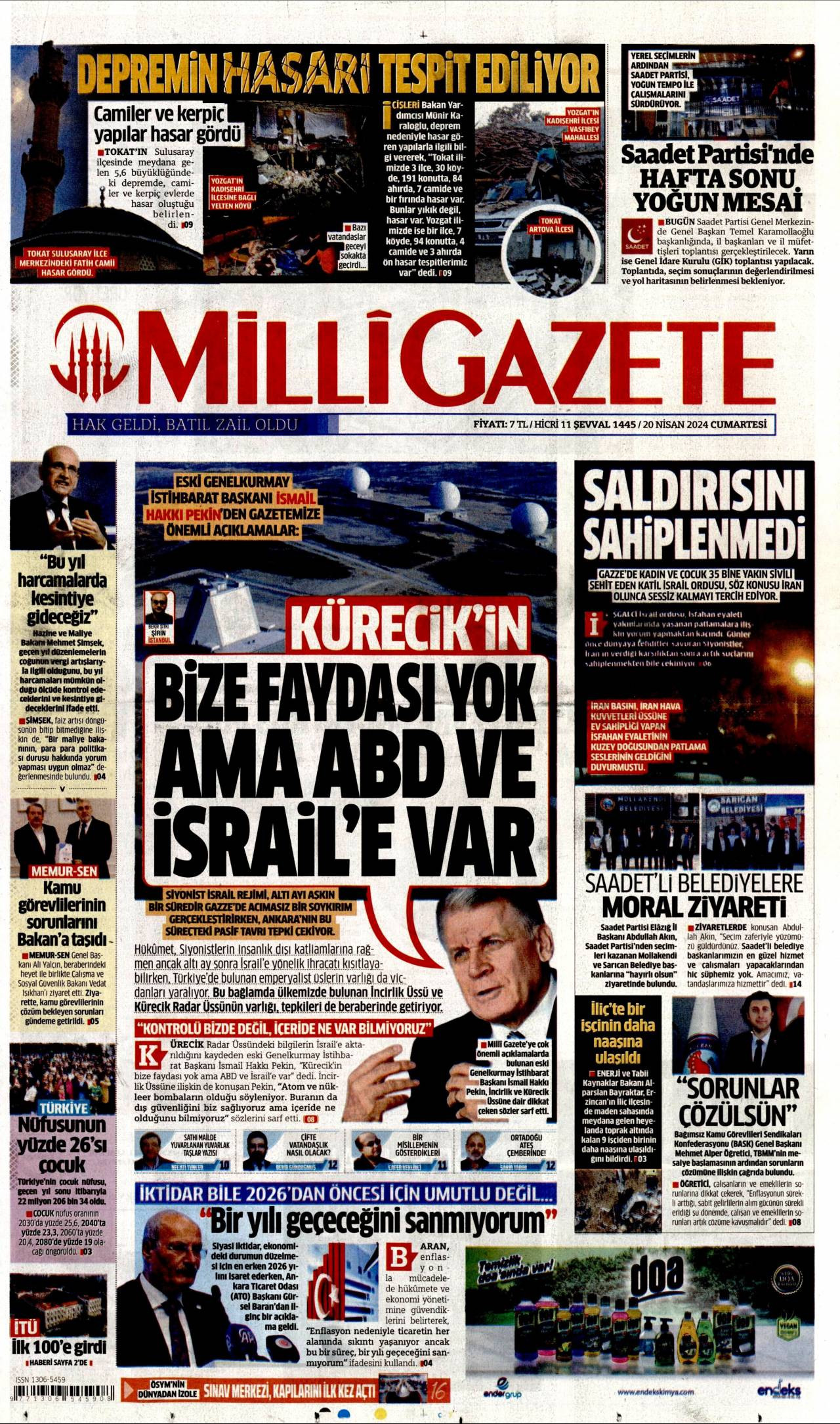 Milli Gazete Manşeti