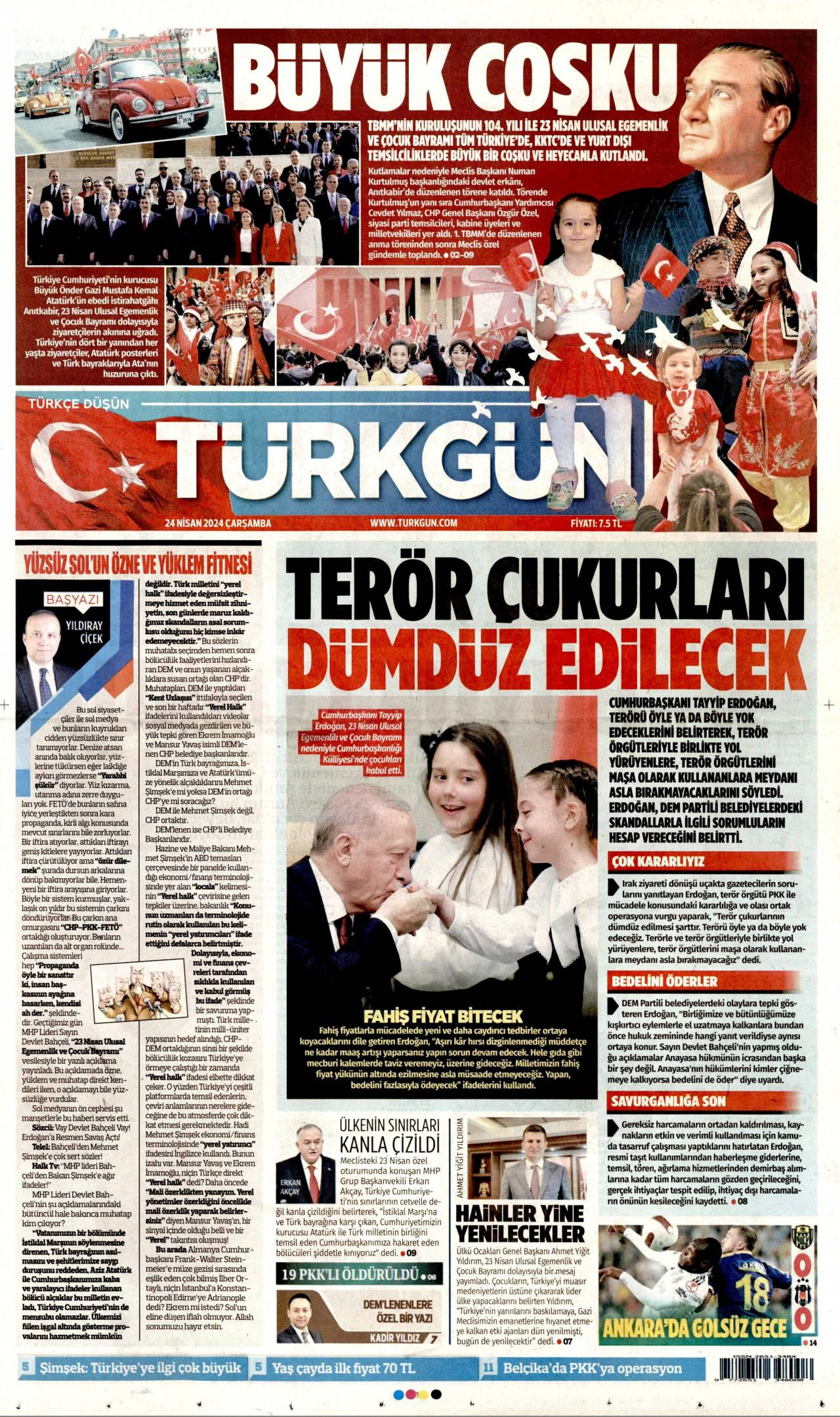 Türkgün Gazetesi Manşeti