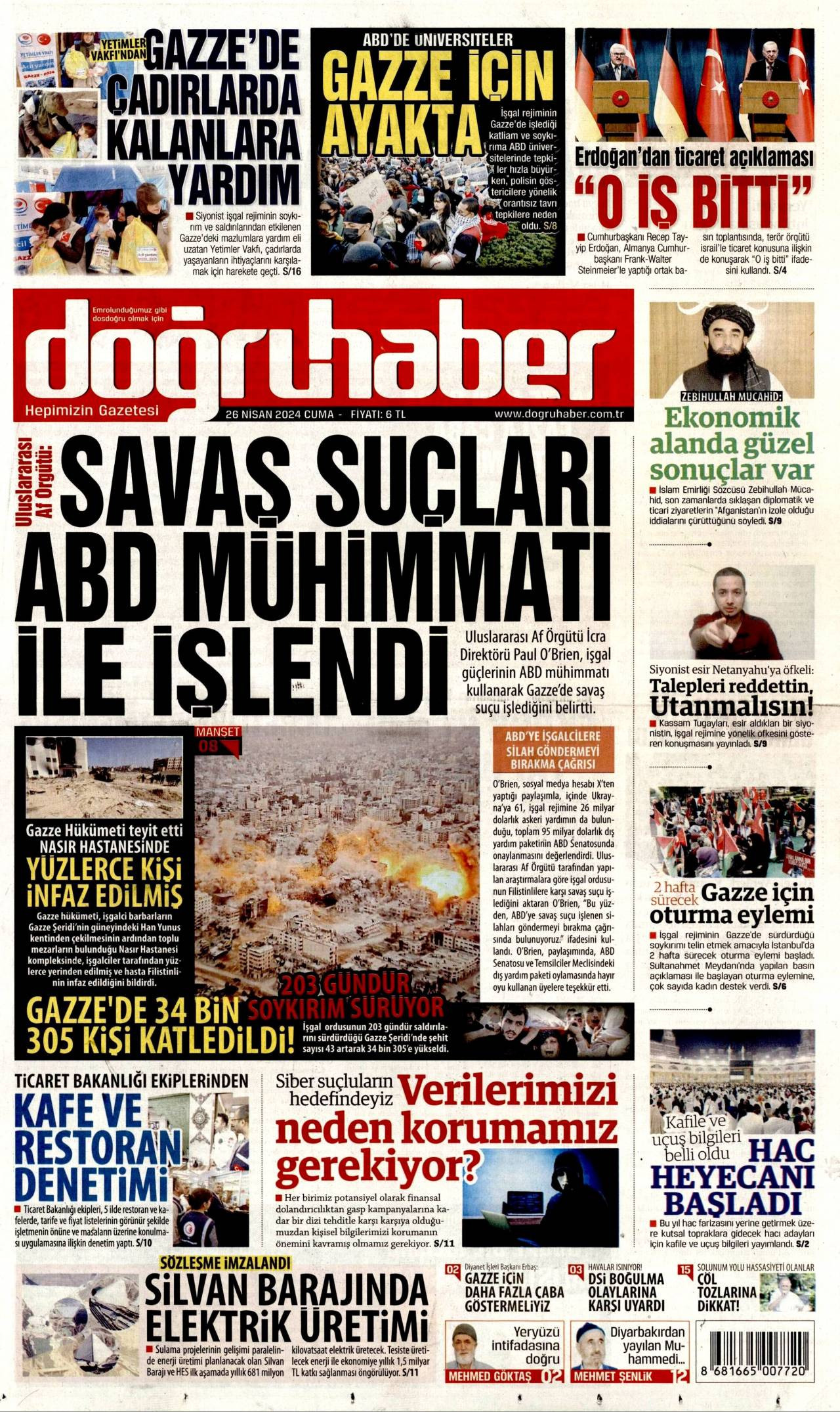Doğru Haber Gazetesi Manşeti