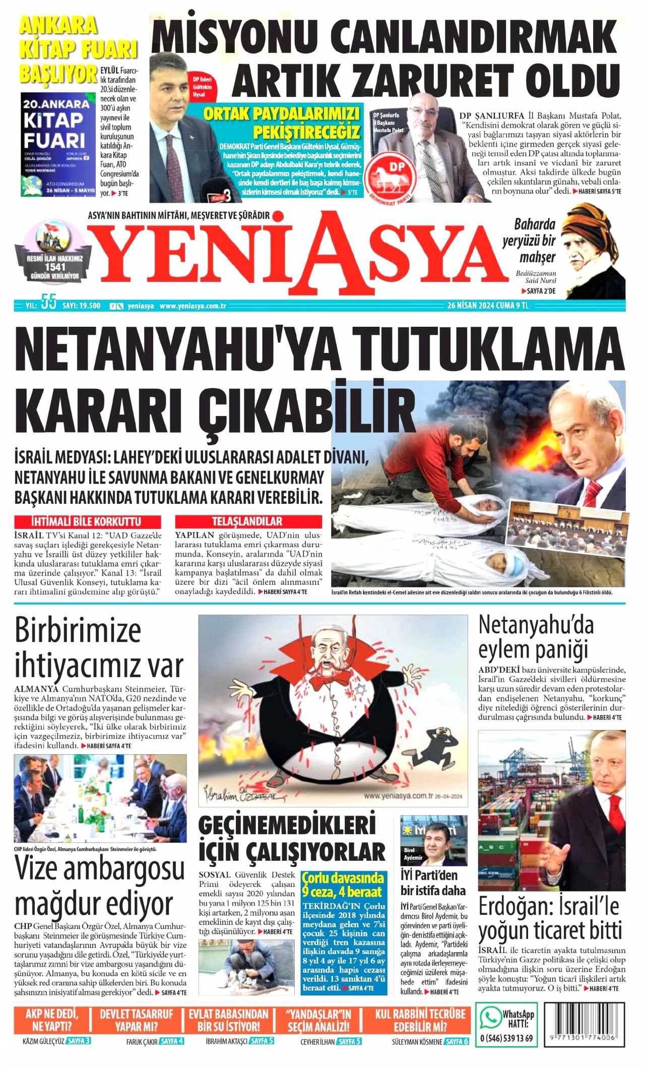 Yeni Asya Gazetesi Manşeti