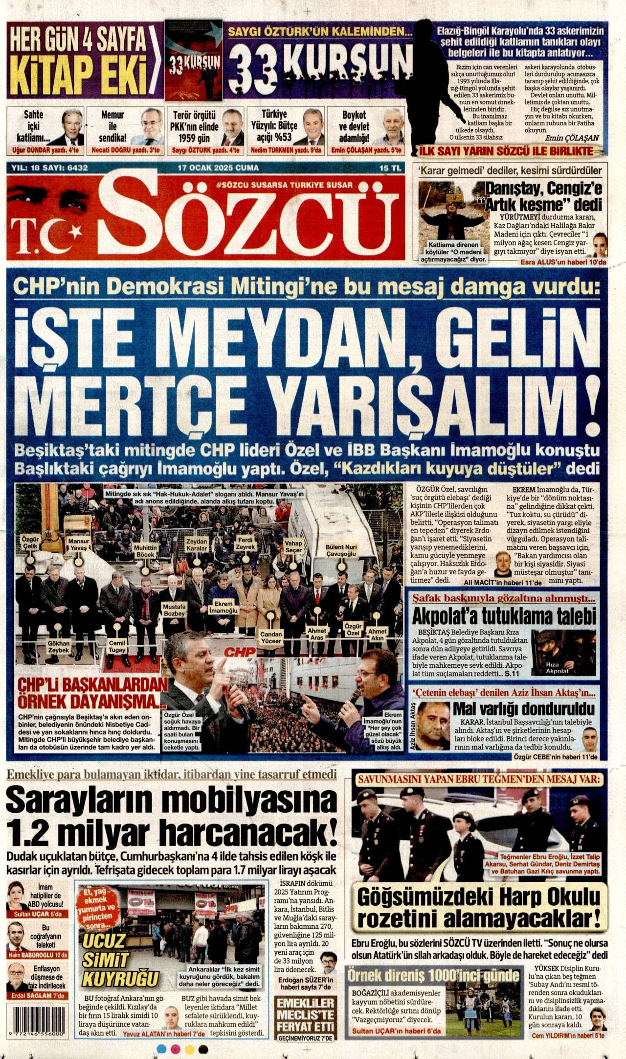 Sözcü Gazetesi Manşeti