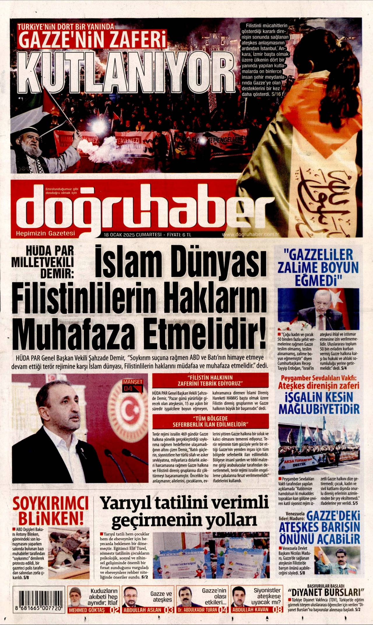 Doğru Haber Gazetesi Manşeti