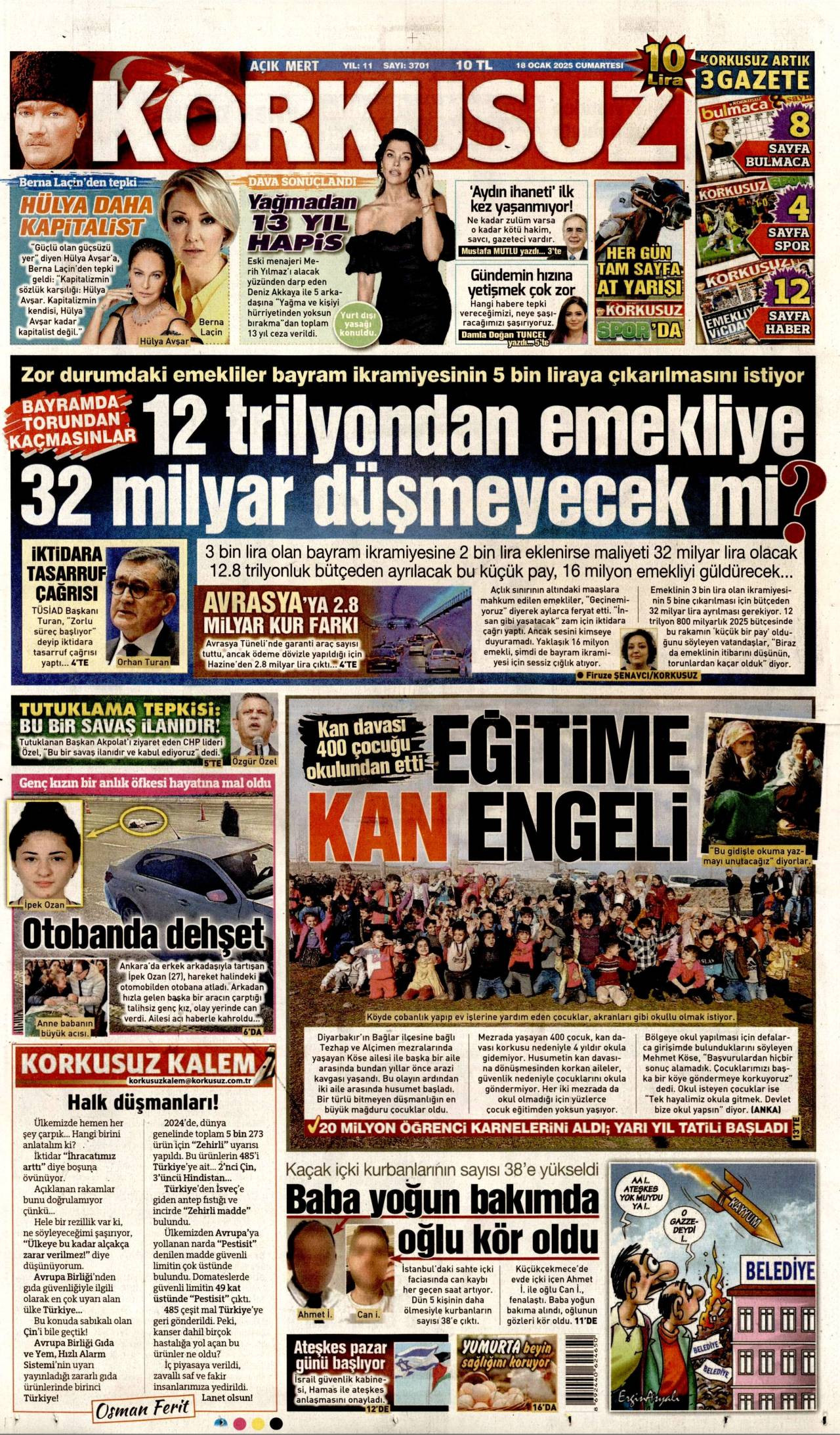 Korkusuz Gazetesi Manşeti