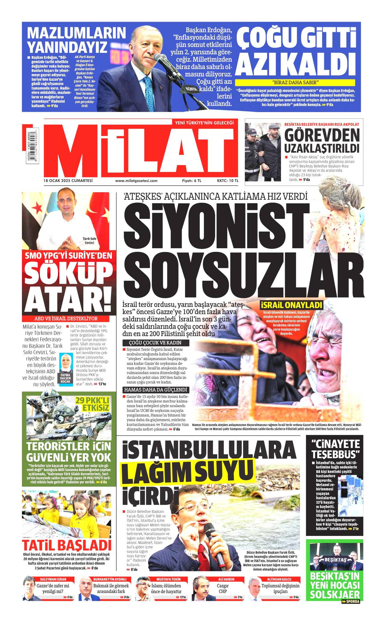 Milat Gazetesi Manşeti