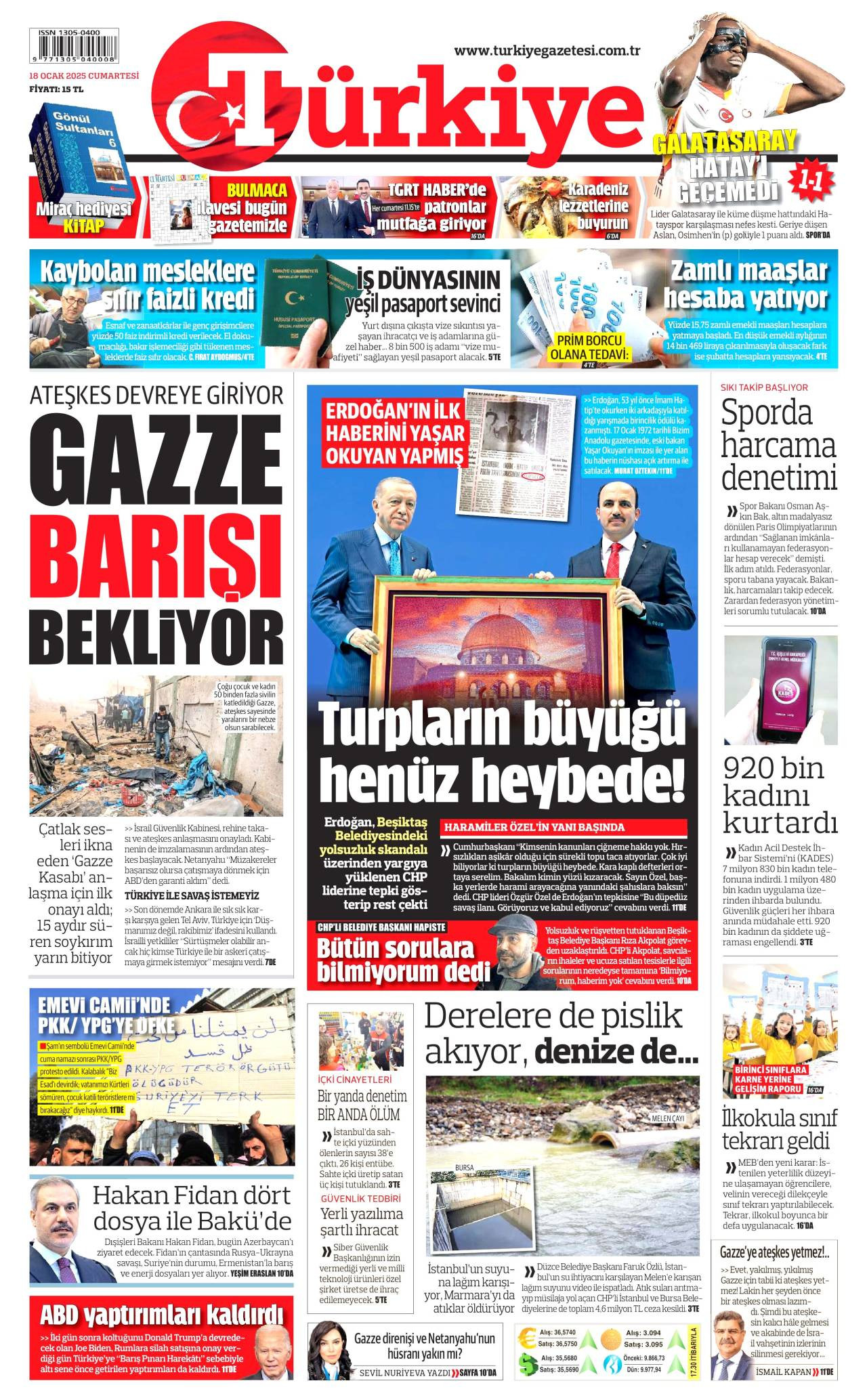 Türkiye Gazetesi Manşeti